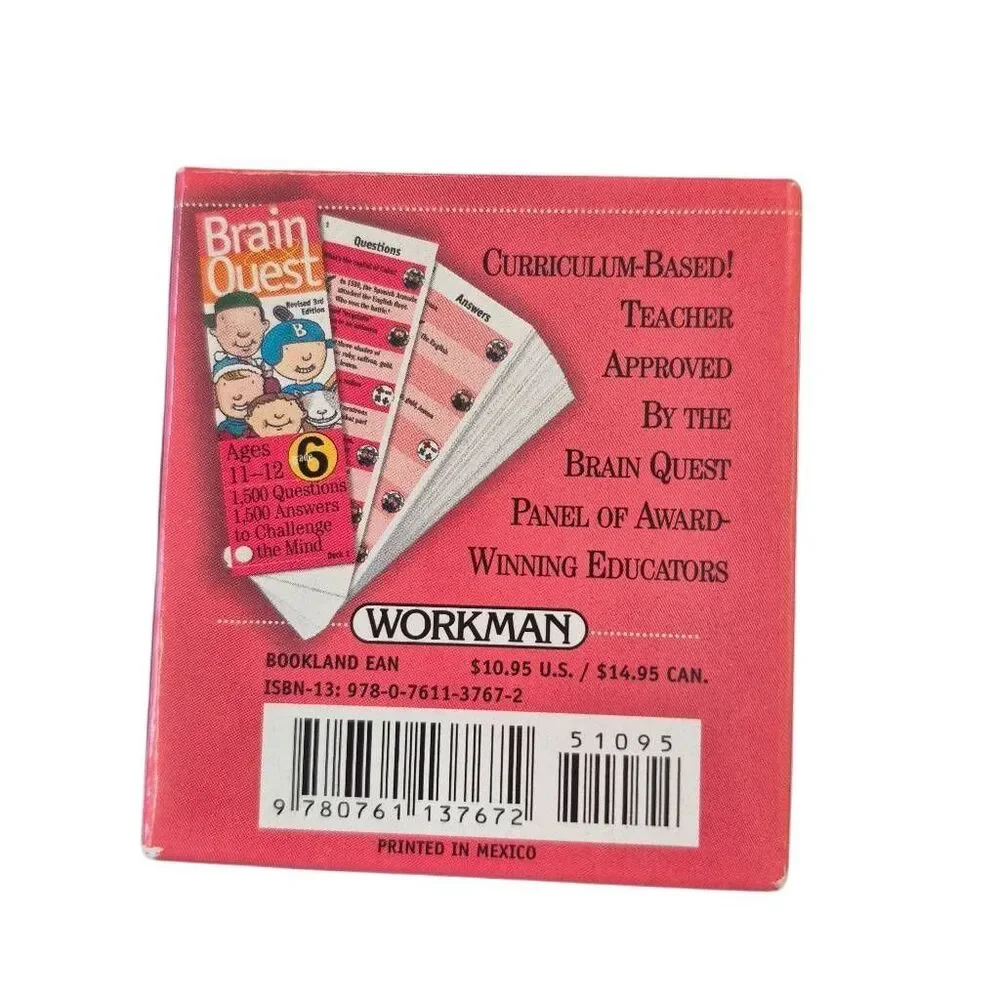 Brain Quest Grade 6 Smart Cards Deck – Revised 3rd Edition (Ages 11-12)